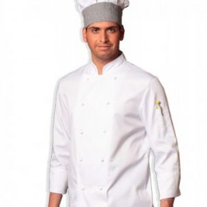 giacca cuoco bianca cotone manica lunga